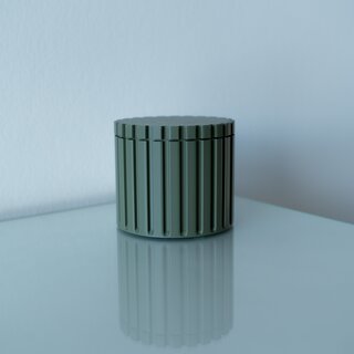 Aufbewahrungsbox - rund kaki