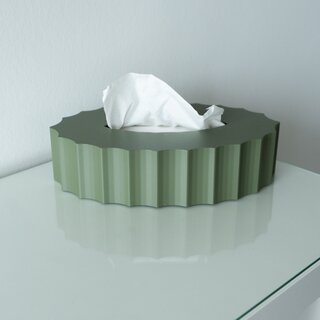 Papierboxabdeckung - oval kaki